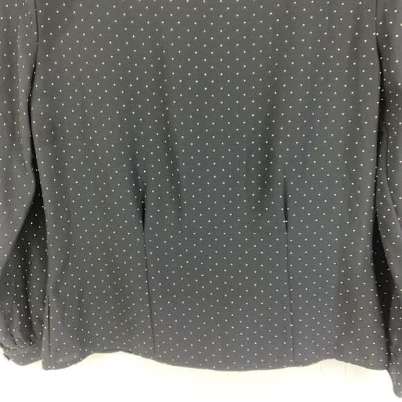 Liz Claiborne Womens 8 Button Up Top Black White Polka Dots Old Money Classic - Picture 5 of 7